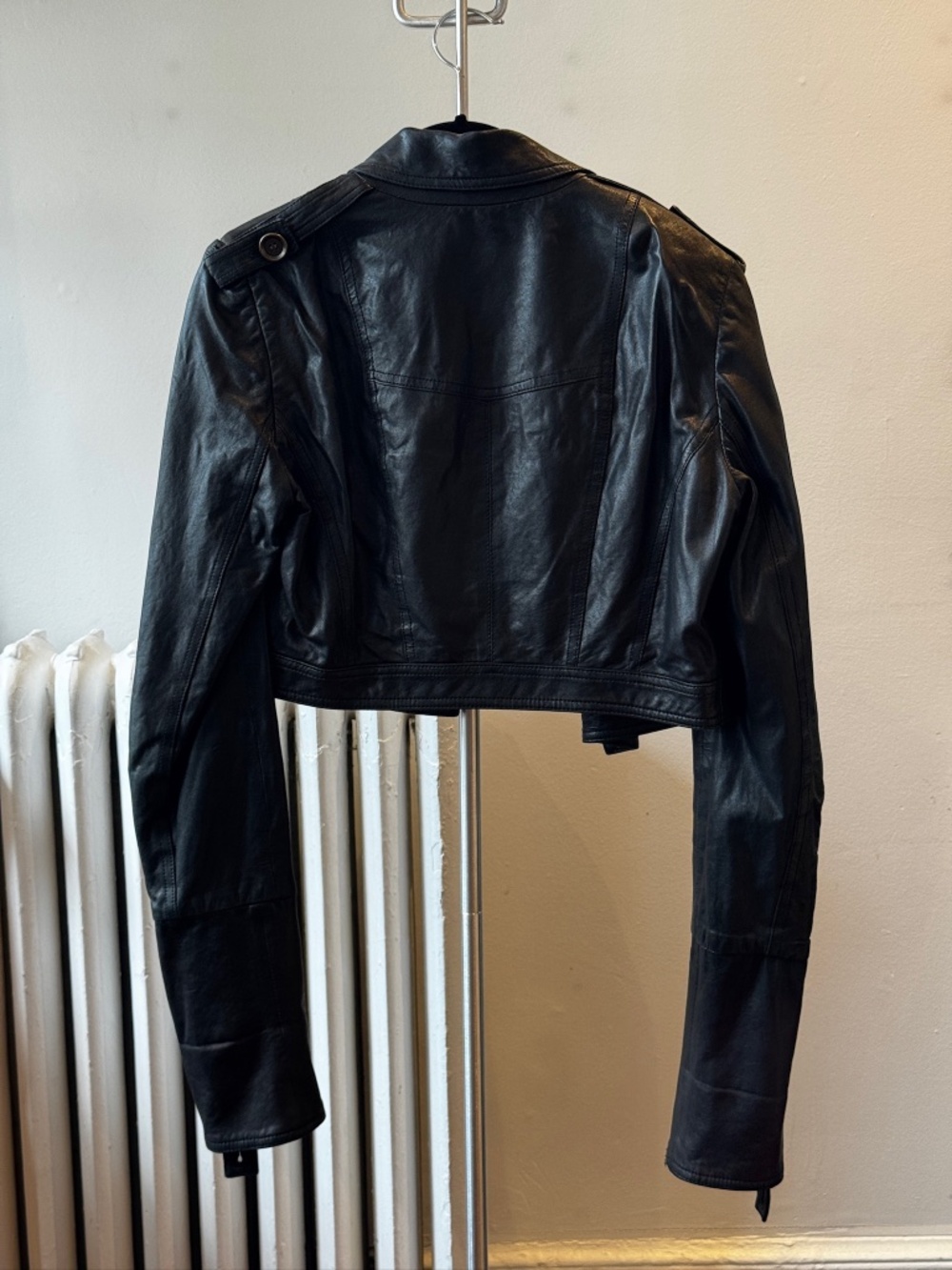 Diane von Fürstenberg Leather Cropped Jacket - Picture 2 of 3